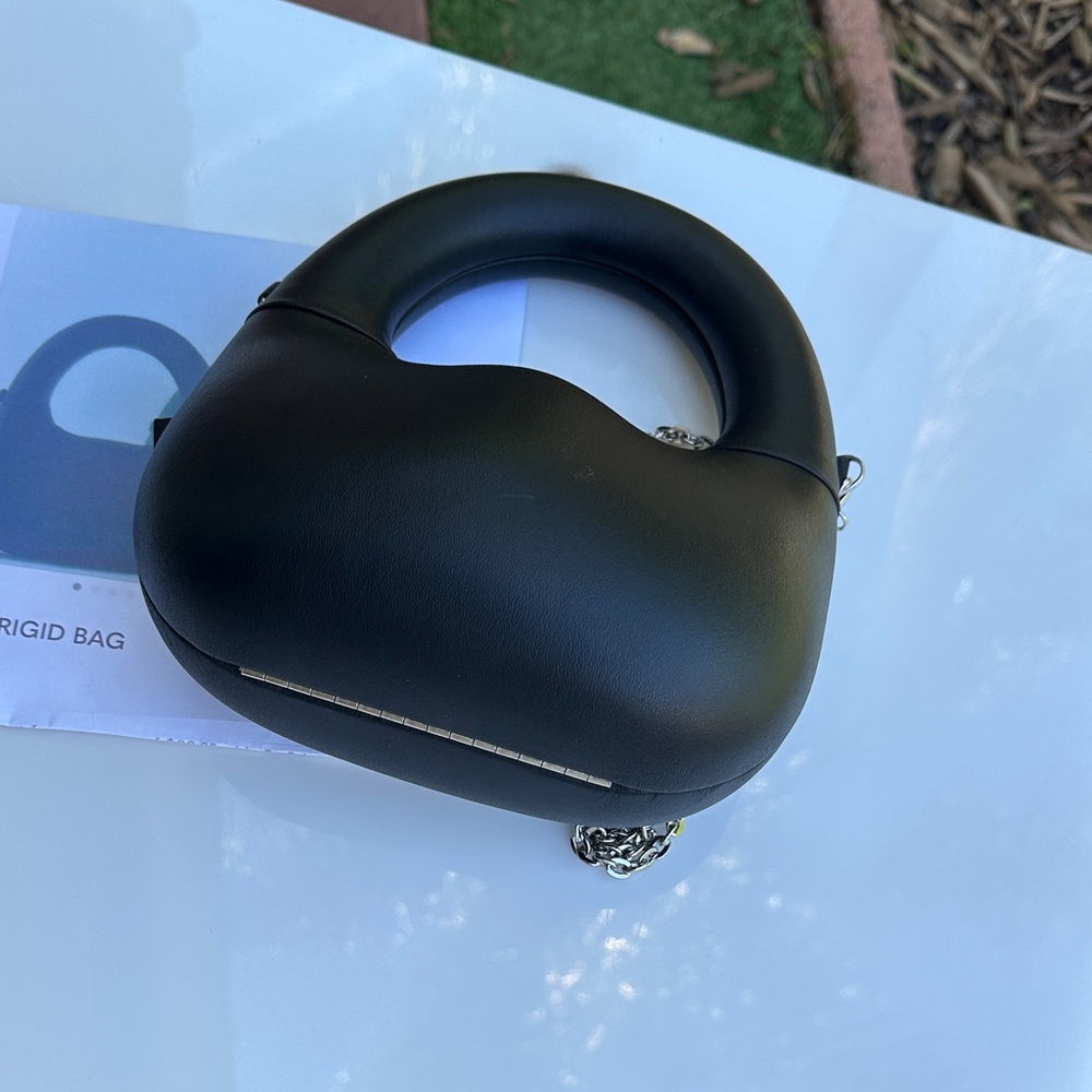 Zara Black Mini Rounded Handle Bag with Silver Chain - Picture 5 of 12